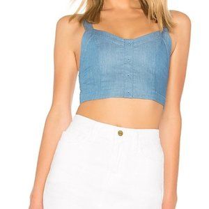 Yumi Kim Taboo Crop Top Chambray NWT